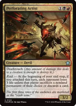 MTG Perforating Artist FDN U Creature Devil *Foil* NM - Image 2