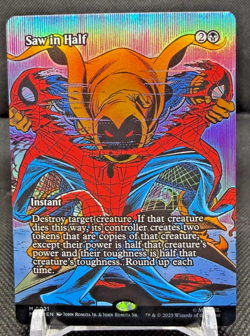 MTG - Saw in Half (Borderless) Marvel Universe Eternal-Legal Foil NM Spiderman - Image 1