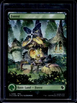 Magic The Gathering MTG Final Fantasy Commander Forest Foil #482 - Image 1