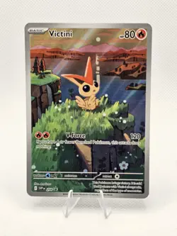 Pokemon TCG Victini SVP 208 Full Art Illustration Black Star Promo Rare LP - Image 1