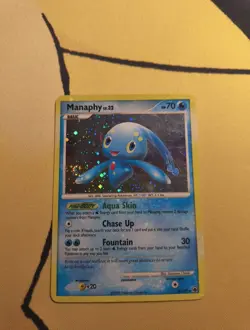 Manaphy 8/100 Holo Bleed & Swirl Majestic Dawn Pokemon Played - Image 1