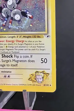 Lt. Surge's Magneton 8/132 Holo Rare (2000) Gym Heroes Pokemon WoTC Nintendo TCG - Image 4