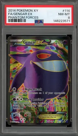 Pokemon Gengar EX XY Phantom Forces Full Art #114 PSA 8 - Image 1