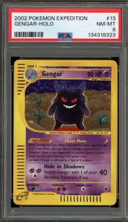 Pokemon Gengar Expedition Holo Rare #13 PSA 8 - Image 1
