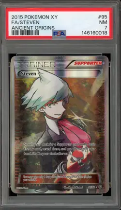 Pokemon Steven XY Ancient Origins Full Art #95 PSA 7 - Image 1