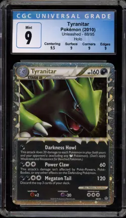 Pokemon Tyranitar Prime Unleashed Holo Ultra Rare #88 CGC 9 Mint - Image 1