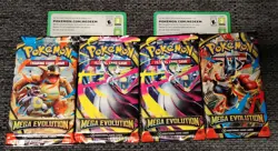 Pokemon TCG Mega Evolution 4 Booster Pack Lot + Bonus 1st Partner Live Codes - Image 1