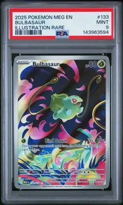 PSA 9 Bulbasaur 133/132 Pokemon Mega Evolution Illustration Rare 2025 MINT - Image 1