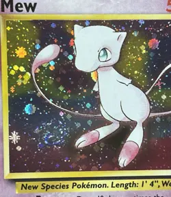Pokemon Mew #9 Black Star Promo Holo Swirl Vintage TCG Card WOTC LP - Image 3