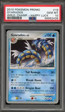 Pokemon Gyarados 2010 World Championships Happy Luck Deck Promo #19 PSA 10 - Image 1