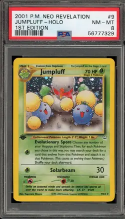 Pokemon Jumpluff Neo Revelation 1st Edition Holo Rare #9 PSA 8 - Image 1