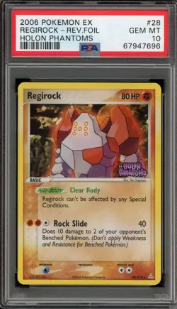 Pokemon Regirock EX Holon Phantoms Reverse Holo Rare #28 PSA 10 Gem Mint - Image 1