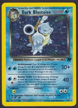 Pokemon Dark Blastoise 3/82 Holo Team Rocket SWIRL - Image 1