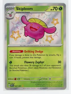 Pokemon TCG - Skiploom 97/91 - Paldean Fates - Baby Shiny Holo - Image 1