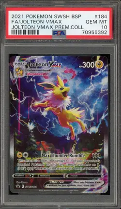 Pokemon Jolteon VMAX Premium Coll. Full Alt Art Promo SWSH184 PSA 10 Gem Mint - Image 1