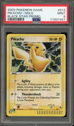 Pokemon Pikachu Black Star Holo Promo #012 PSA 9 Mint - Image 1