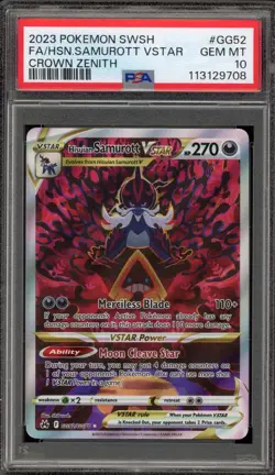 Pokemon Hisuian Samurott VSTAR Crown Zenith Full Art #GG52 PSA 10 Gem Mint - Image 1