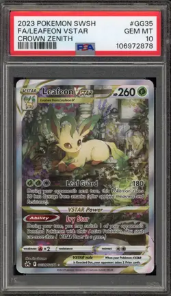 Pokemon Leafeon VSTAR Crown Zenith Galarian Gallery Full Art #GG35 PSA 10 - Image 1