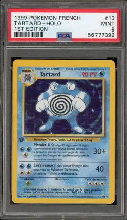 Pokemon Poliwrath (Tartard) Base Set 1st Edition FRENCH Holo Rare #13 PSA 9 Mint - Image 1