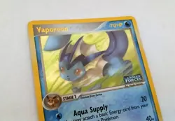 Vaporeon 19/115 Pokemon 2005 EX Unseen Forces Stamped Reverse Holo Rare LP - Image 2