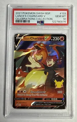Pokemon TCG Lance's Charizard v SWSH133 Celebrations BSP PSA 10 GEM MINT - Image 1