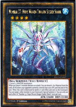 Number 37: Hope Woven Dragon Spider Shark PGL3-EN007 Gold Secret Rare Yugioh - Image 1