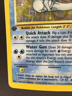 Vaporeon 80 HP Holo Rare Pokemon TCG Jungle 12/64 1st Edition Wizards Card - Image 5