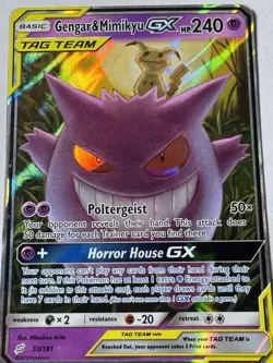 Pokemon TCG Gengar & Mimikyu GX Holo Ultra Rare Card 53/181 Tag Team - Image 1
