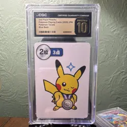 Pokemon Pikachu 2nd Place Playing Cards Blue Back CGC 10 382 Japanese 2025 - Image 1