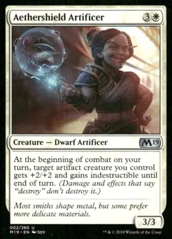 Aethershield Artificer M19 002/280 MTG Magic the Gathering card - Image 1
