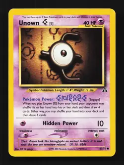 Unown E 67/75 Neo Discovery English Pokemon Card TCG - Image 1