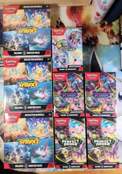 Pokemon Card Booster Bundle Lot of 48 packs Surging Sparks Phantasmal Flames - Image 1