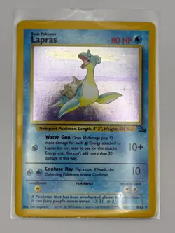 1999 Pokemon TCG Lapras Fossil Holo Unlimited Rare Card 10/62 - Image 1
