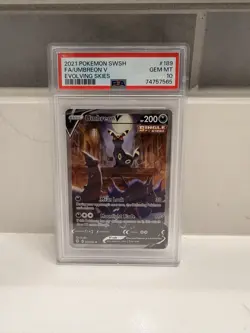 Pokemon TCG Umbreon v Alternate Full Art Card 189/203 Evolving Skies PSA 10 !!!! - Image 1