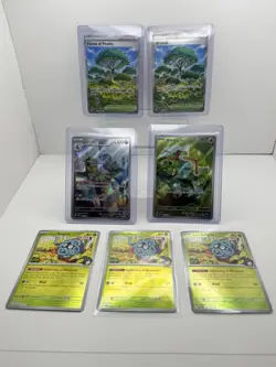 Pokemon TCG Erika's Tangela Caterpie Forest of Vitality Foil Lot 7 Cards - Image 1