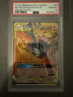 Moltres Zapados Articuno GX Hidden Fates Card 44/68 PSA 10 Pokemon TCG - Image 1