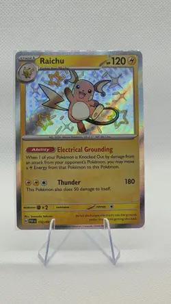 Pokemon TCG Raichu Scarlet & Violet Paldean Fates Holo Shiny Rare Card 132/091 - Image 1