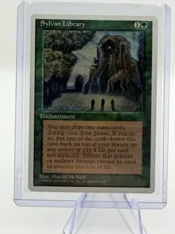 Moderatly Played, English - 1 x MTG Sylvan Library Fourth Edition - Image 1