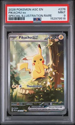 2026 POKEMON ASC EN-ASCENDED HEROES SPECIAL ILLUSTRATION RARE PIKACHU EX PSA 9 - Image 1