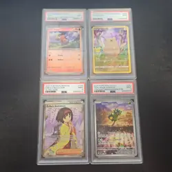 Lot of 4 GRADED Pokemon Cards All PSA 9 Mint Pikachu Tepig Erika Ogerpon - Image 1