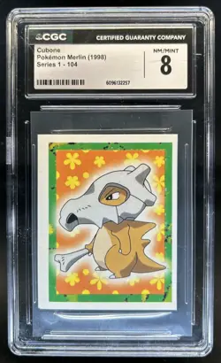 1998 Pokemon Merlin Cubone #104 CGC 8 - Image 1