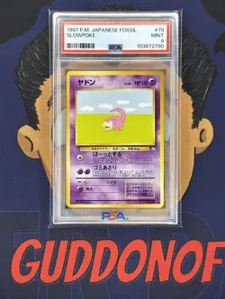 PSA 9 MINT 1997 Pokemon Japanese Fossil SLOWPOKE #79 - Image 1