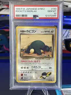 PSA 10 Pokemon Japanese Gym 2 Rocket’s Snorlax 143 POP 158 - Image 1