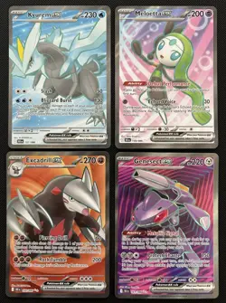 Pokemon TCG Black Bolt Full Art EX 4 Card Lot Kyurem Meloetta Excadrill Genesect - Image 1