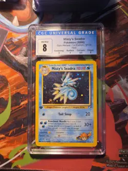 Misty's Seadra Gym Heroes 1st Edition Holo Pokemon Card WOTC PSA CGC 8 - Image 1