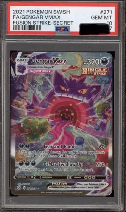 Pokemon Gengar VMAX Fusion Strike Secret Rare Full Alt Art #271 PSA 10 Gem Mint - Image 1