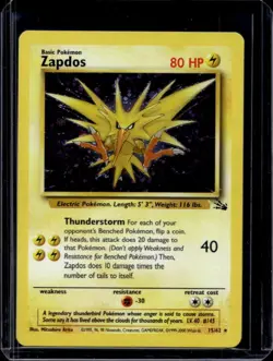 1999 Pokemon Fossil Zapdos #15/62 - Image 1