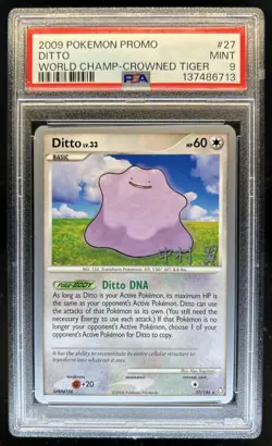 2009 Pokemon Promo Ditto World Champ Crowned Tiger #27 PSA 9 - Image 1