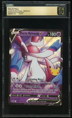 Pokemon TCG Dark Sylveon V SWSH134 Jumbo Promo Holo Celebrations CGC 10 Pristine - Image 1