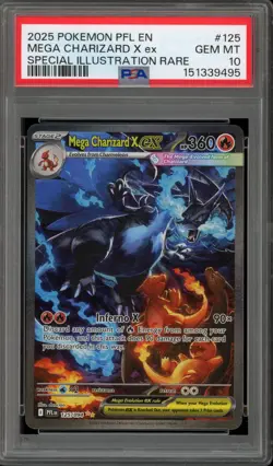 Pokemon Mega Charizard X ex Phantasmal Flames SIR #125 PSA 10 Gem Mint - Image 1